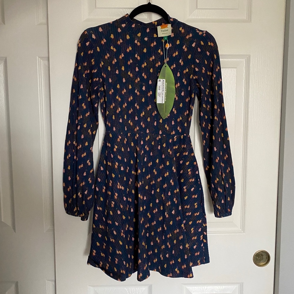 NWT Farm Rio Jungle Cashew Ribbed Mini Dress M